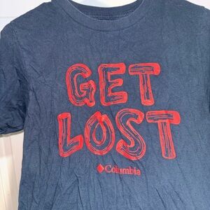 Columbia Men's Dark Blue Tee with Red Graphic
